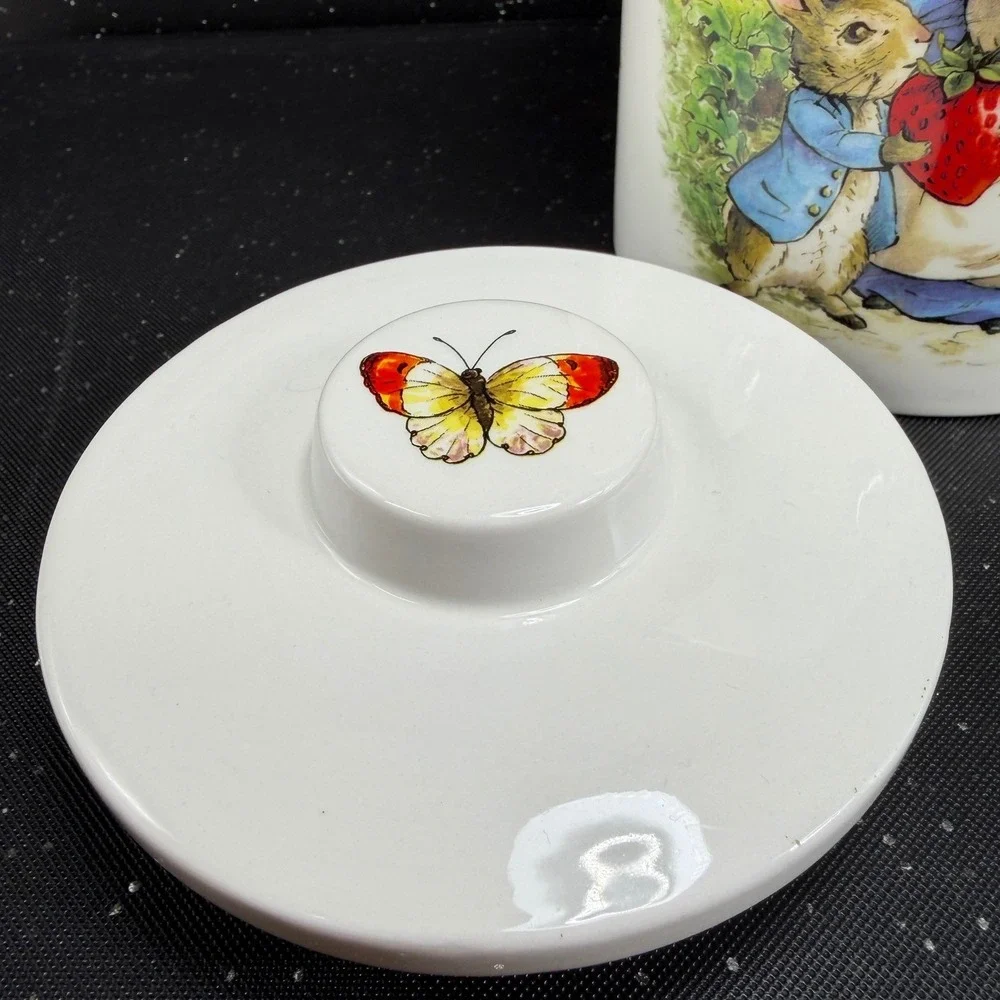 Zrike Brands Beatrix Potter Peter Rabbit Strawberry Ceramic Canister Jar 8in